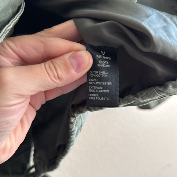 Ambiance Muted Olive Green Hooded Utility Jacket  - Size Medium - Picture 5 of 7